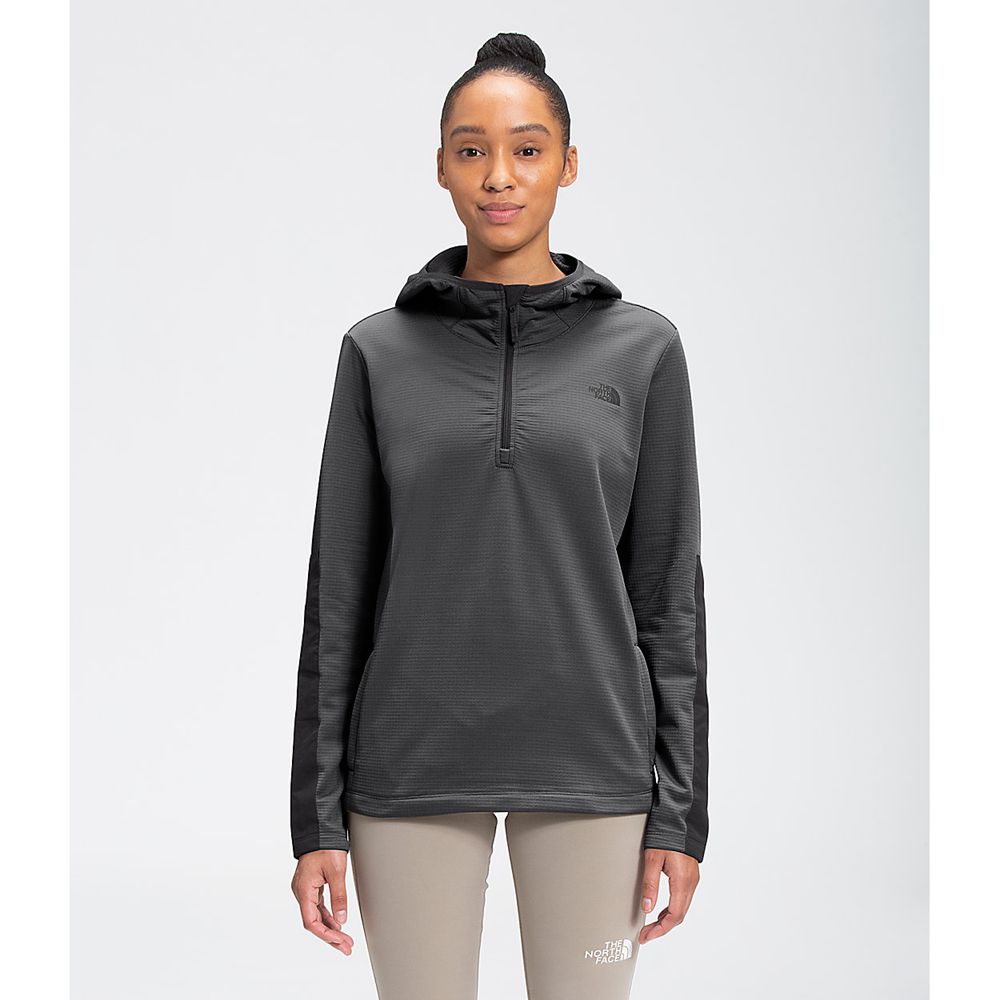 The North Face Hoodie Womens Australia - The North Face Wayroute Pullover Grey / Black (ZFV-548613)